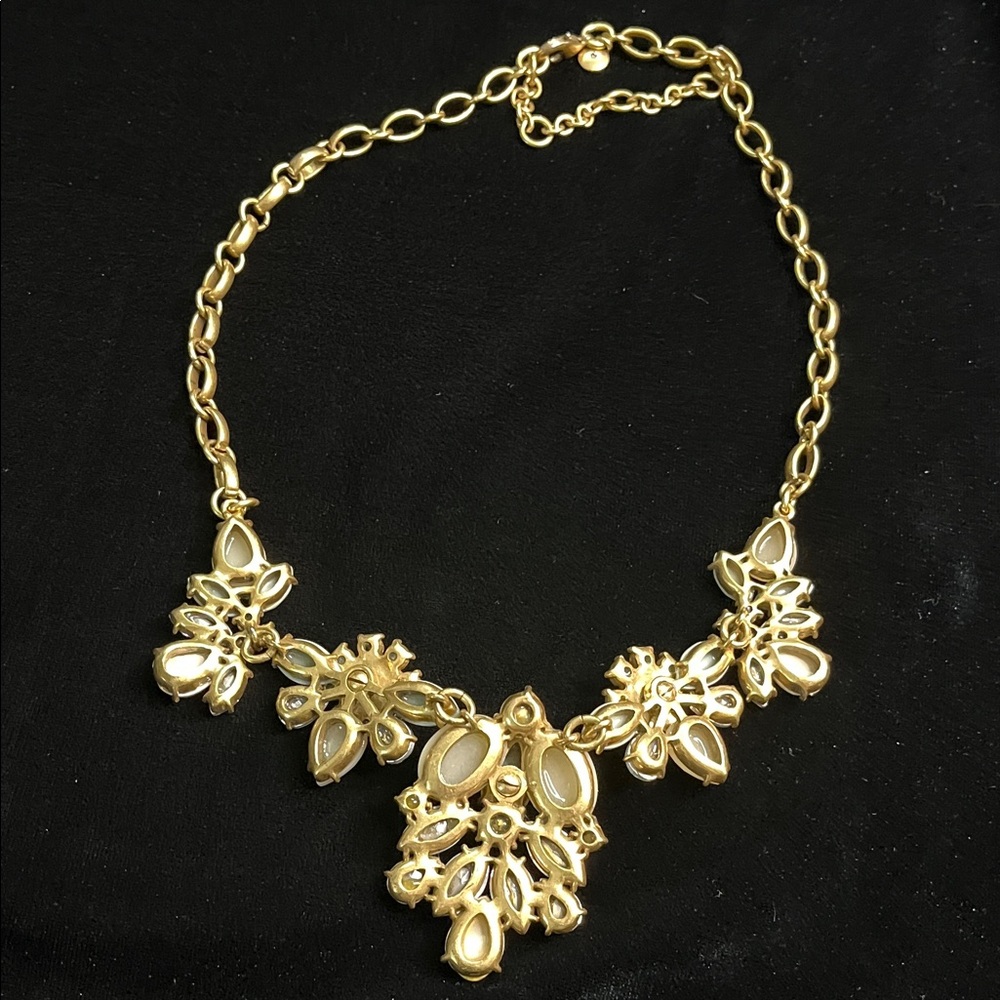 1534 J. Crew Gold and Multicolor Crystal Floral Cluster Necklace - Picture 7 of 7